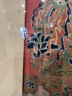 Lot 43 - A CHINESE EMBROIDERED SILK PANEL, MING DYNASTY, 15TH CENTURY