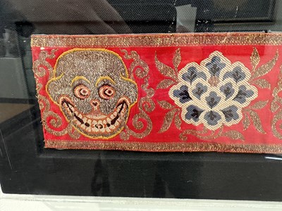 Lot 47 - A CHINESE WOVEN SILK BROCADE FOR THE TIBETAN MARKET, QING DYNASTY, 19TH CENTURY