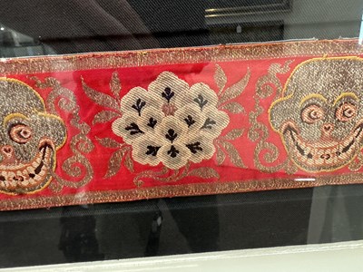Lot 47 - A CHINESE WOVEN SILK BROCADE FOR THE TIBETAN MARKET, QING DYNASTY, 19TH CENTURY