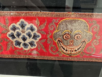 Lot 47 - A CHINESE WOVEN SILK BROCADE FOR THE TIBETAN MARKET, QING DYNASTY, 19TH CENTURY