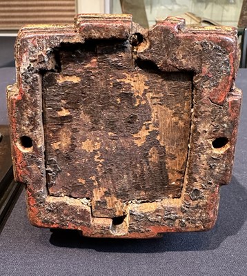 Lot 140 - A PALA GILT WOOD MODEL OF THE MAHABODHI SHRINE, BODH GAYA, INDIA, CIRCA 11TH CENTURY