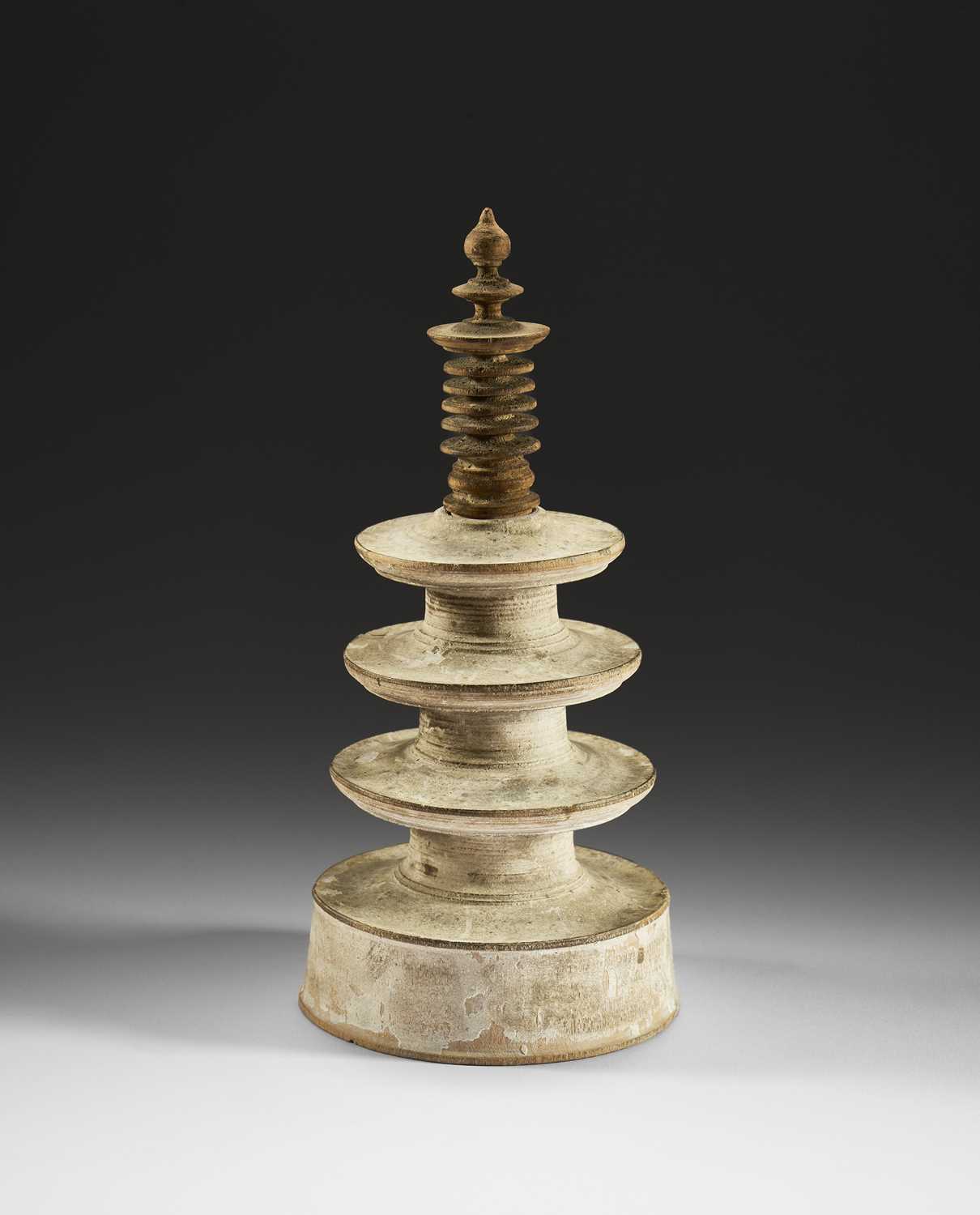 Lot 158 - A JAPANESE CYPRUS WOOD PAGODA FROM THE SET OF 'ONE MILLION PAGODAS'
