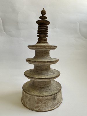 Lot 158 - A JAPANESE CYPRUS WOOD PAGODA FROM THE SET OF 'ONE MILLION PAGODAS'