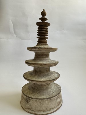 Lot 158 - A JAPANESE CYPRUS WOOD PAGODA FROM THE SET OF 'ONE MILLION PAGODAS'