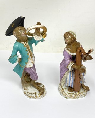 Lot 13 - A GROUP OF NINE MEISSEN MONKEY BAND (AFFENKAPELLE) FIGURES, MID 19TH CENTURY