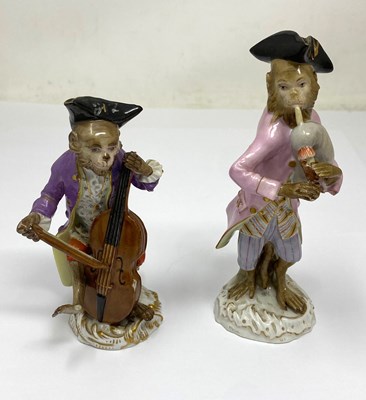 Lot 13 - A GROUP OF NINE MEISSEN MONKEY BAND (AFFENKAPELLE) FIGURES, MID 19TH CENTURY