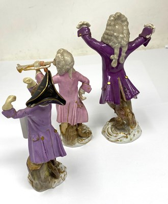 Lot 13 - A GROUP OF NINE MEISSEN MONKEY BAND (AFFENKAPELLE) FIGURES, MID 19TH CENTURY