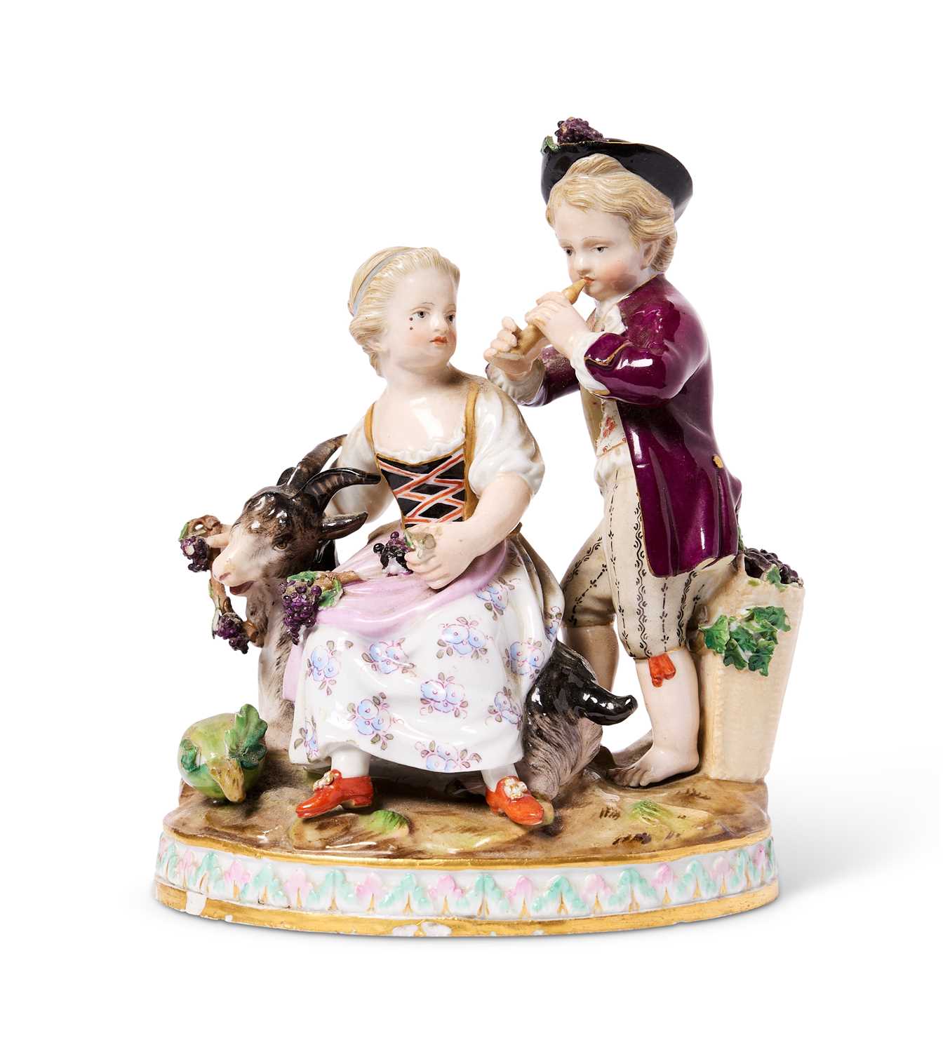 Lot 14 - A MEISSEN GROUP REPRESENTING AUTUMN, SECOND HALF 19TH CENTURY