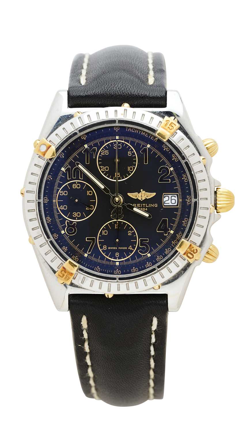 Lot 520 - BREITLING, CHRONOMAT, REF.B13050.1: GENTLEMAN'S STAINLESS STEEL AND GOLD WRISTWATCH, CIRCA 1996