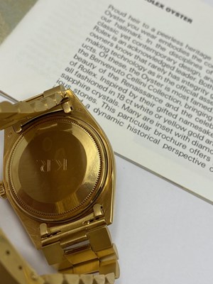 Lot 512 - ROLEX, OYSTER PERPETUAL DAY-DATE, REF.1807: GENTLEMAN'S GOLD BRACELET WATCH, CIRCA 1974