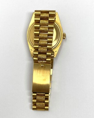 Lot 512 - ROLEX, OYSTER PERPETUAL DAY-DATE, REF.1807: GENTLEMAN'S GOLD BRACELET WATCH, CIRCA 1974