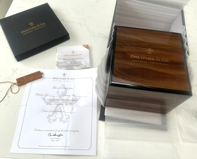 Lot 515 - DREYFUSS & CO., MECANIQUE, SERIES 1924 CALIBRE 39 LIMITED EDITION, REF.DGS00164/19: GENTLEMAN'S STAINLESS STEEL 'AVIATOR' WRISTWATCH, CIRCA 2016