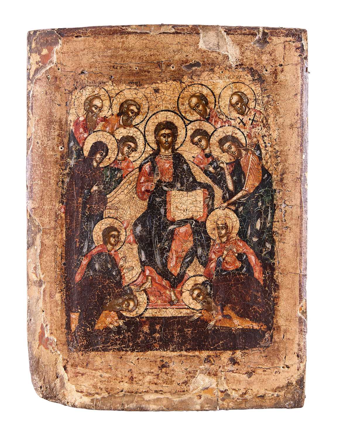 Lot 41 - AN ICON OF THE EXTENDED DEESIS, RUSSIAN, 18TH CENTURY