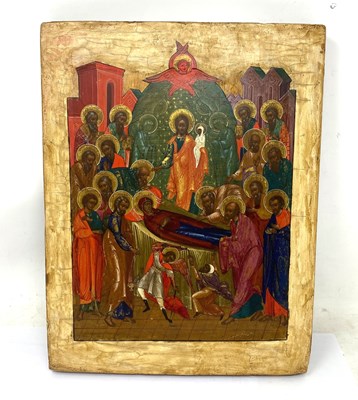 Lot 60 - AN ICON OF THE DORMITION, RUSSIAN, CIRCA 1800