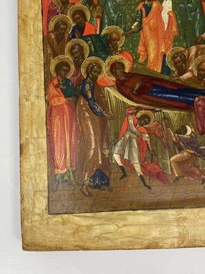 Lot 60 - AN ICON OF THE DORMITION, RUSSIAN, CIRCA 1800