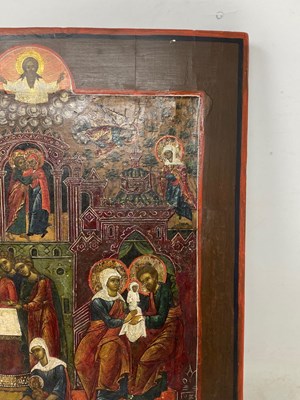 Lot 67 - AN ICON OF THE BIRTH OF MARY, RUSSIAN, 19TH CENTURY