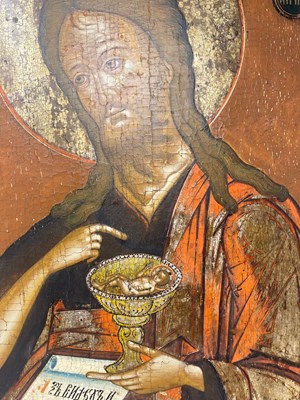 Lot 68 - AN ICON OF JOHN THE FORERUNNER, RUSSIAN, 19TH CENTURY