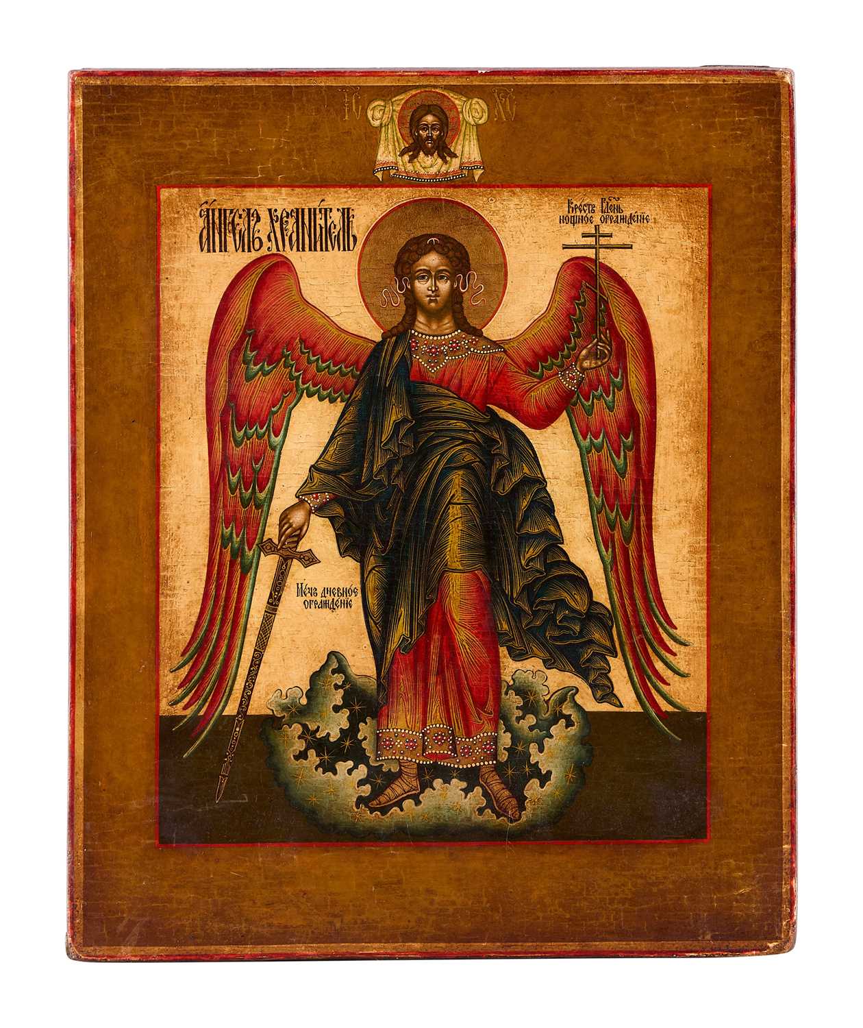 Lot 72 - AN ICON OF ARCHANGEL MICHAEL, RUSSIAN, 19TH CENTURY