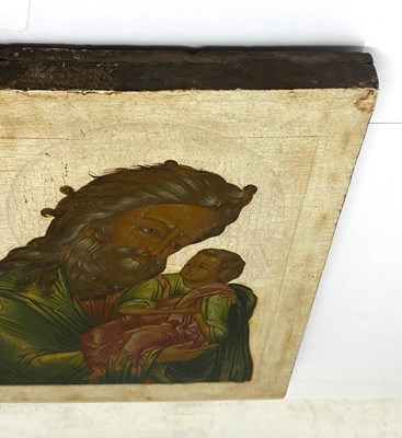 Lot 44 - AN ICON OF SIMEON THE HIGH PRIEST, RUSSIAN, 18TH CENTURY