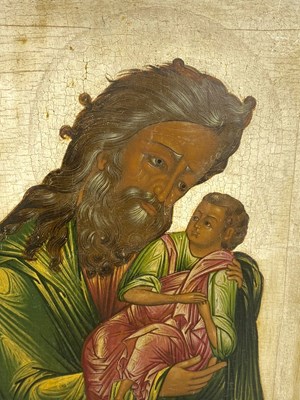 Lot 44 - AN ICON OF SIMEON THE HIGH PRIEST, RUSSIAN, 18TH CENTURY