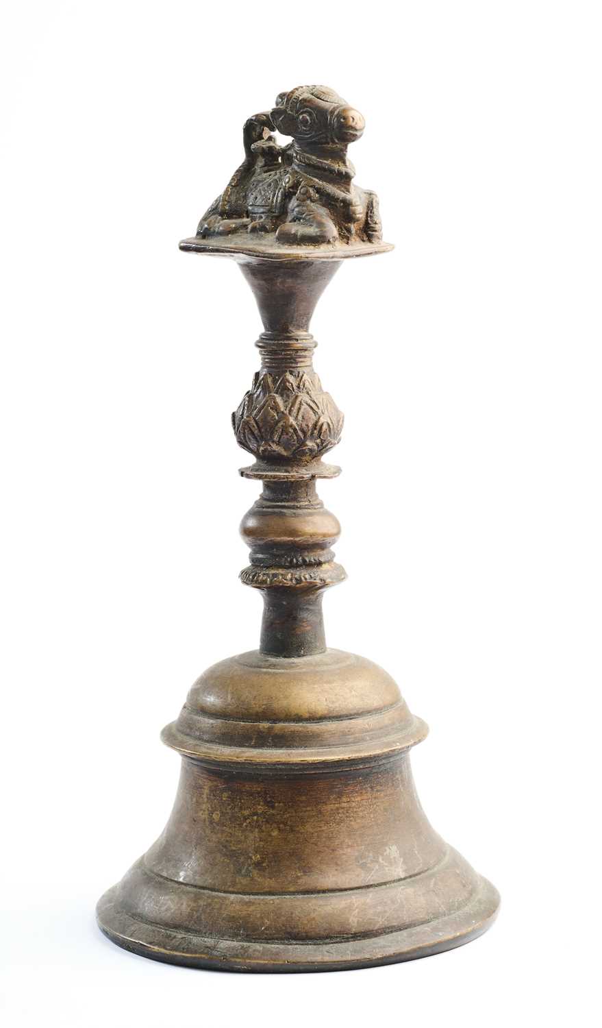 Lot 47 - A PRIEST'S TEMPLE BELL, DECCAN, SOUTHERN INDIA, 18TH/19TH CENTURY