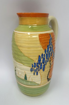 Lot 26 - A CLARICE CLIFF 'GREEK' SHAPE JUG, EARLY 1930s