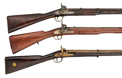 Lot 744 - THREE PERCUSSION GUNS, 19TH CENTURY