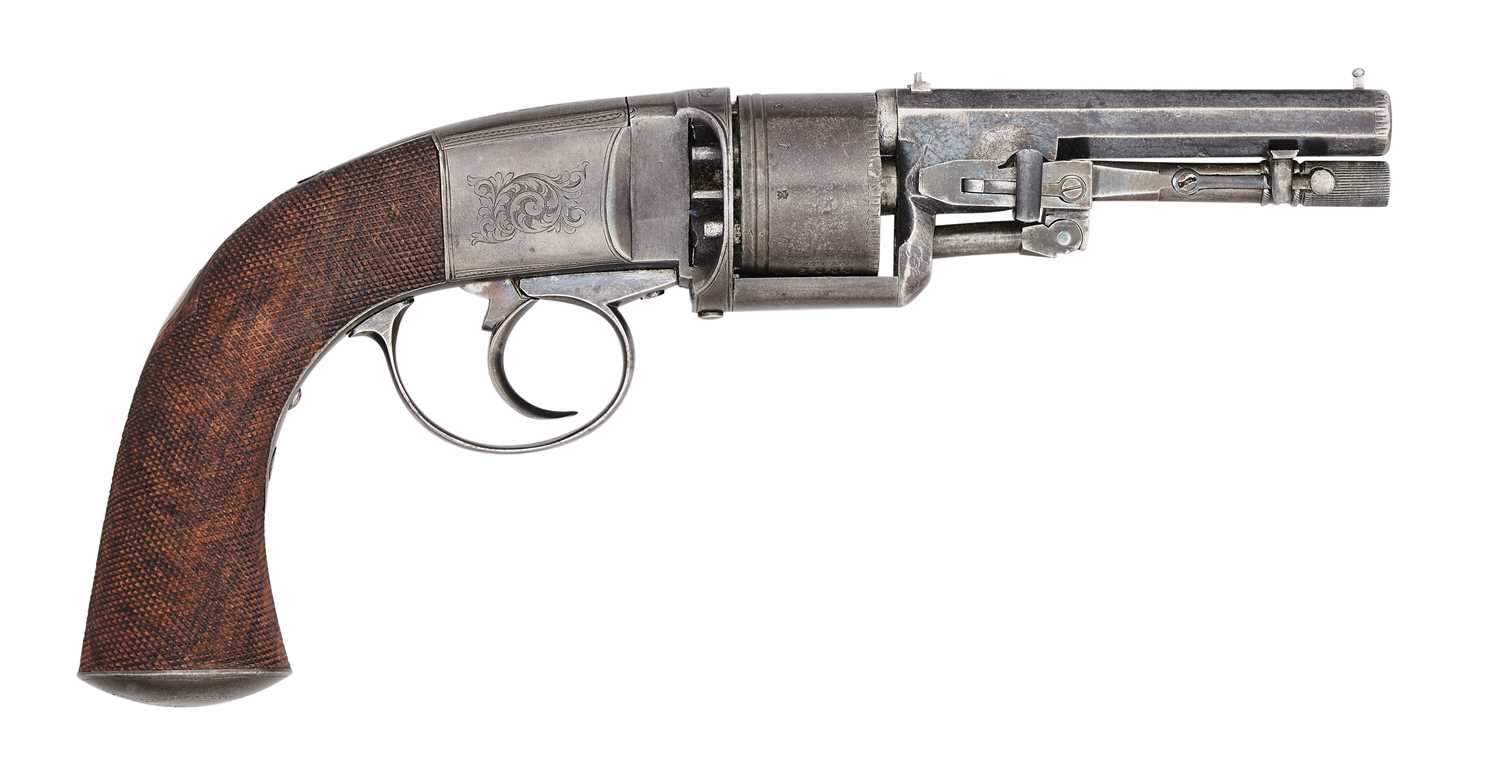 Lot 433 - A RARE 120-BORE PERCUSSION HARVEY’S PATENT 1854 SECOND MODEL ‘HAMMERLESS’ SELF-COCKING