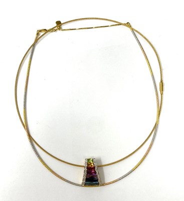Lot 767 - BELLARRI: GEM-SET AND DIAMOND 'ROMANTICA' PARURE, 1980s