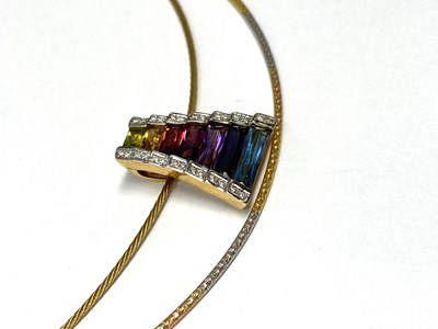 Lot 767 - BELLARRI: GEM-SET AND DIAMOND 'ROMANTICA' PARURE, 1980s