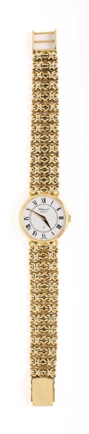 Lot 538 - CHOPARD: LADY'S GOLD BRACELET WATCH, SWISS, CIRCA 1969
