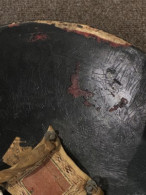 Lot 128 - AN HIDE SHIELD (DHAL), NORTHERN INDIA, 19TH CENTURY