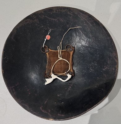 Lot 129 - A HIDE SHIELD (DHAL), NORTHERN INDIA, 18TH CENTURY