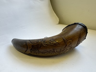 Lot 88 - A CHINESE BUFFALO HORN FLASK, QING DYNASTY, 19TH CENTURY