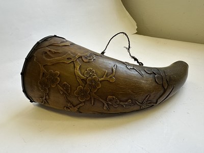 Lot 88 - A CHINESE BUFFALO HORN FLASK, QING DYNASTY, 19TH CENTURY
