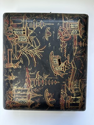Lot 33 - TWO CHINESE EXPORT LACQUER GAMES BOXES AND COVERS, QING DYNASTY, 19TH CENTURY