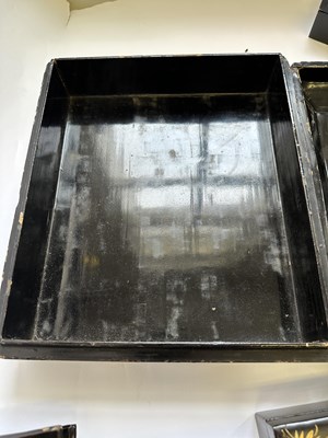 Lot 33 - TWO CHINESE EXPORT LACQUER GAMES BOXES AND COVERS, QING DYNASTY, 19TH CENTURY