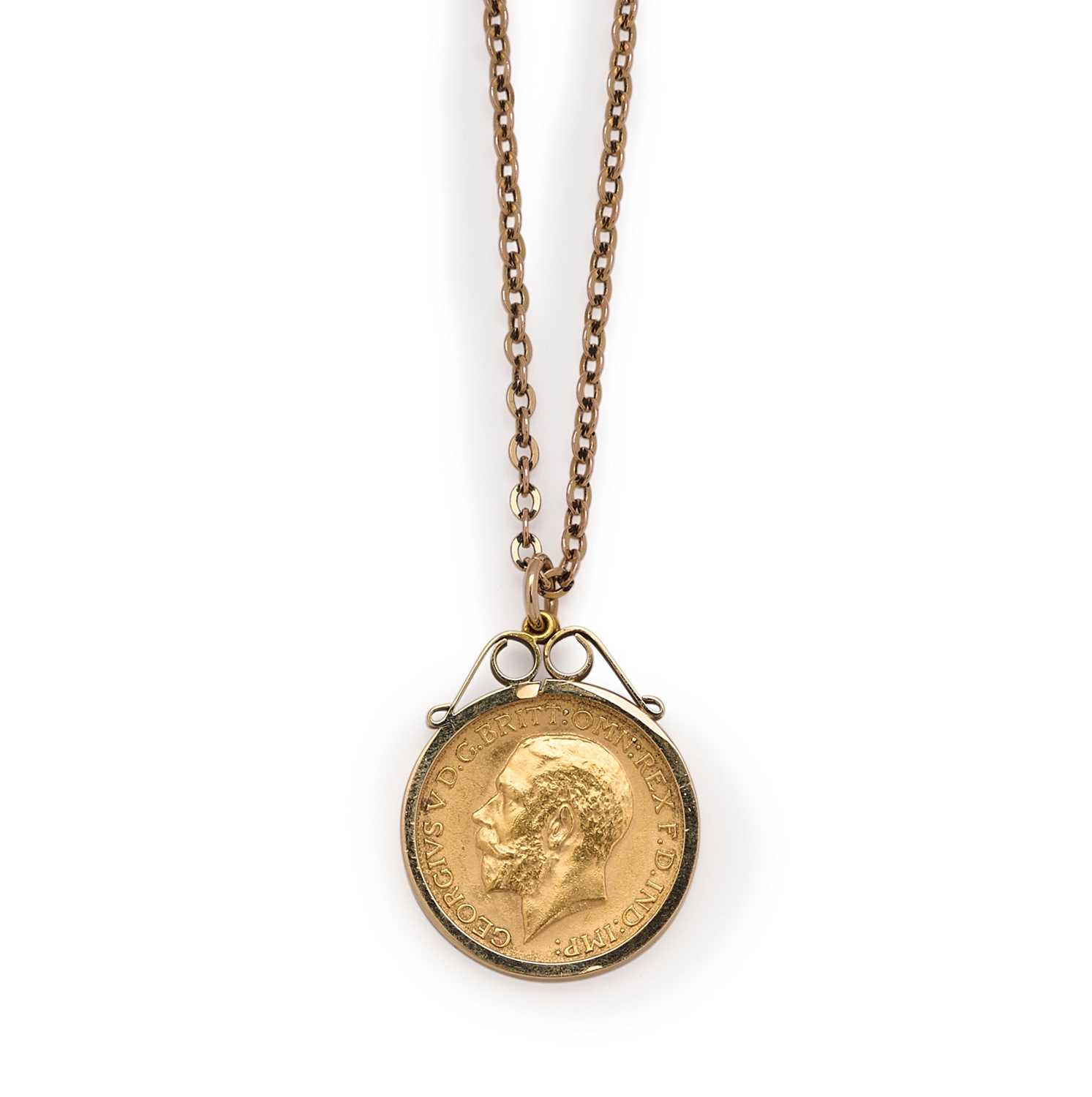 Lot 551 - GEORGE V GOLD SOVEREIGN PENDANT, 1913