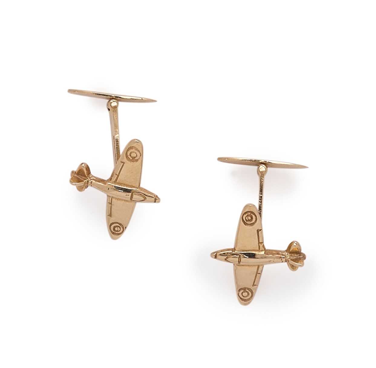 Lot 562 - TWO PAIRS OF GOLD CUFFLINKS