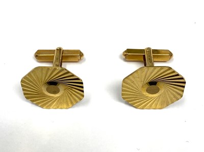 Lot 562 - TWO PAIRS OF GOLD CUFFLINKS