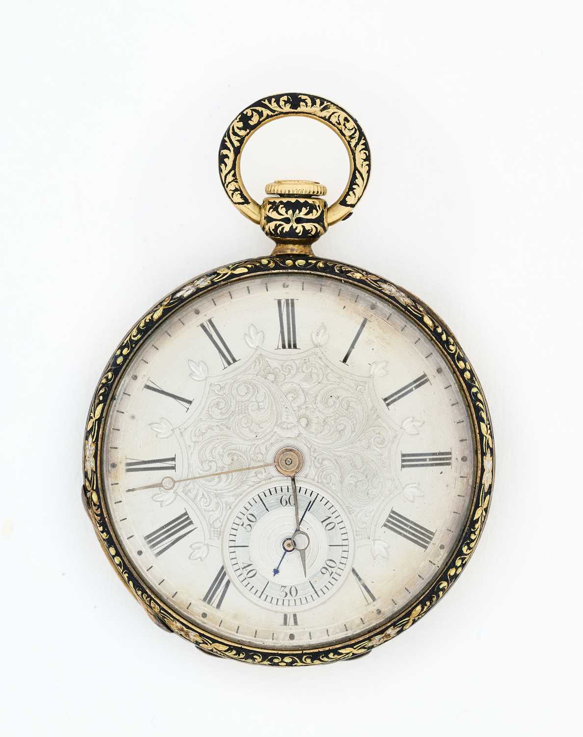 Lot 529 - GOLD AND ENAMEL POCKET WATCH, SWISS, CIRCA 1825