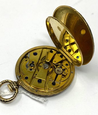 Lot 529 - GOLD AND ENAMEL POCKET WATCH, SWISS, CIRCA 1825