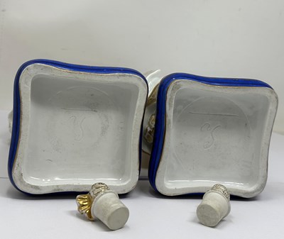 Lot 34 - A PAIR PARIS PORCELAIN 'TURQUERIE' FIGURAL FLASKS, PROBABLY JACOB PETIT, MID 19TH CENTURY