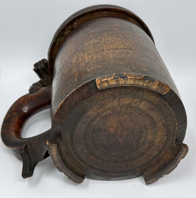Lot 75 - A BIRCH WOOD 'PEG' TANKARD, NORWEGIAN, 18TH CENTURY