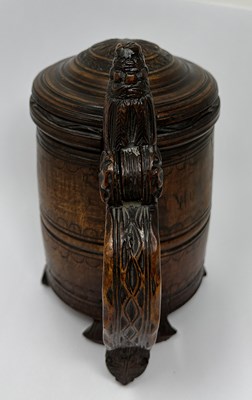 Lot 76 - A BIRCH WOOD 'PEG' TANKARD, NORWEGIAN, 18TH / 19TH CENTURY