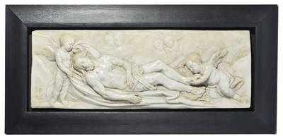 Lot 288 - AN ITALIAN MARBLE RELIEF OF CHRIST IN THE TOMB