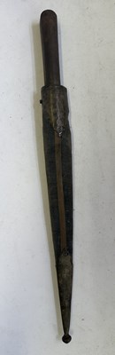 Lot 522 - A BHUTANESE DAGGER, AN INDIAN KARD, A CHINESE CUTLERY SET, A MALAYSIAN SWORD