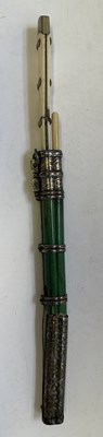Lot 522 - A BHUTANESE DAGGER, AN INDIAN KARD, A CHINESE CUTLERY SET, A MALAYSIAN SWORD