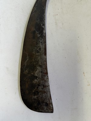 Lot 522 - A BHUTANESE DAGGER, AN INDIAN KARD, A CHINESE CUTLERY SET, A MALAYSIAN SWORD