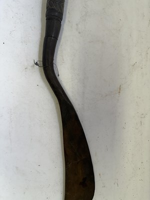 Lot 522 - A BHUTANESE DAGGER, AN INDIAN KARD, A CHINESE CUTLERY SET, A MALAYSIAN SWORD
